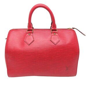 LOUIS VUITTON Red Epi Leather Boston Bag